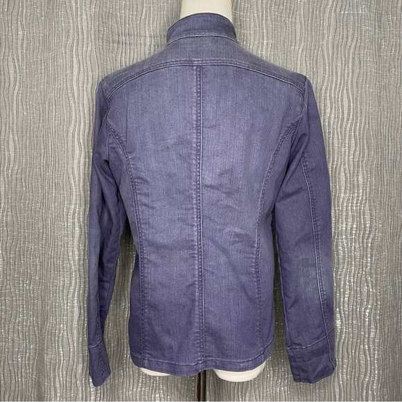 Chicos Platinum ruffle front denim jacket - Picture 2 of 8